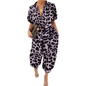 Stylish Leopard Print Jumpsuit | 3XL